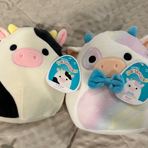Squishmallows Black and Pastel Cow Plush Conner - Picture 1 of 3